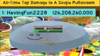 (World Record) Destroying a Level 26 Rare Puffshroom (126B hp) | Bee Swarm Simulator