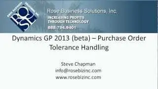 GP 2013 PO Tolerances