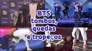 BTS tombos, quedas e tropeços