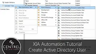 Create Active Directory User - Tutorial #xiaautomation