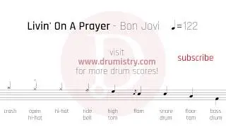 Bon Jovi - Livin' On A Prayer Drum Score