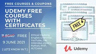 10+ Udemy Free Courses With Certificates | Certified Free Online Courses Students 