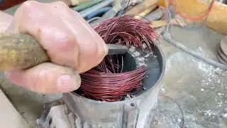 Repairing the damaged 220v motor by traditional craft