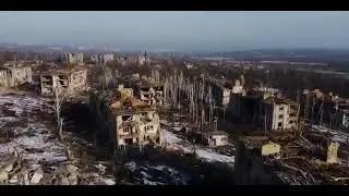 Бахмут с высоты после прихода освободителей.