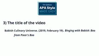 APA Made Easy - Citing Videos
