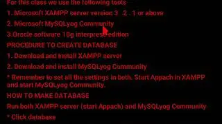To create and to run database