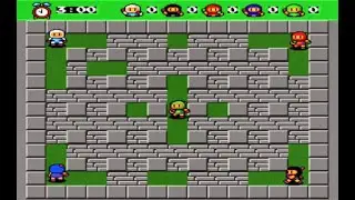 Bomberman '93 [TurboGrafx-16] 5-Player Battle Mode on Stage 2 Dungeon