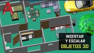 🅰 Insert, Move, and Scale 3D Objects in an AUTOCAD 2021 Drawing - Class 11 🚩