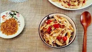 healthy asian chicken breast recipes! shredded chicken with shallots, spicy shredded chicken recipes