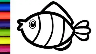 How to Draw Fish for Kids and Toddlers || Fish Drawing Easy || Easy Fish Drawing for Kids