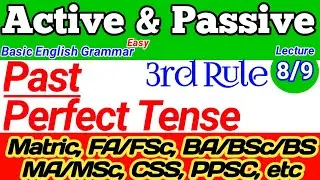 Active Voice and Passive Voice Rules For Past Perfect Tense | 9th,10th,1st Year & 2nd Year