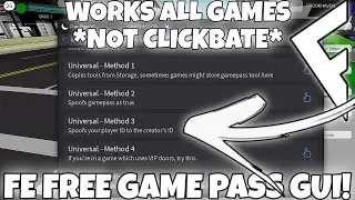 FE FREE GAMEPASS GUI SCRIPT *ALL GAMES NOT CLICKBATE*