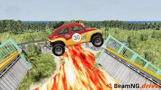 Carros vs Ponte de Lava - Beamng Drive #13