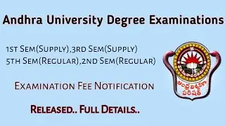 Andhra University Degree Examination Fee Notification Full Details In This Video | TTW