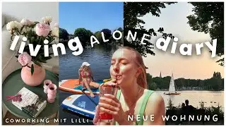 LIVING ALONE DIARY 02 - Co-working with Lilli, at the lake, summer in Hamburg, new plants // VLOG