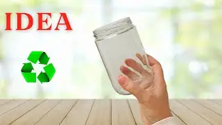 DIY-Cam Kavanoz ve Kağıt Peçete ile Harika Fikir… Home Decor Idea!♻️
