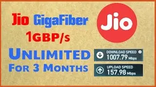 Reliance Jio GigaFiber Invitations with Free Unlimited 1Gbps Connection for 3 Months |100Mbps Speed|