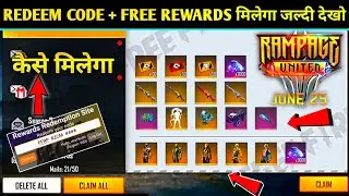 FREE FIRE 5th ANNIVERSARY FREE REWARDS | RAMPAGE REDEEM CODE IN FREE FIRE | FF NEW EVENT | RAJ GAMER