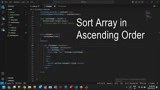 Java Program to sort the elements of an array in ascending order in Java using Visual Studio Code