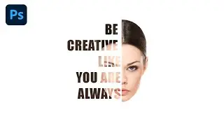 Beautiful Girl Half face Text in Adobe Photoshop