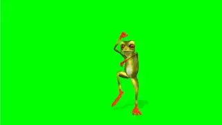 frog toon funny dance green screen