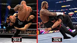 WWE 2K24 - The Evolution Of Spear & Superman Punch! (WWE Games)