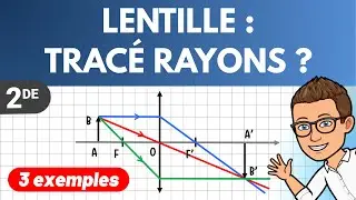 Lens: tracing light rays ✅ 3 examples | High school | Optics