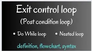 Exit control loop in c++. Do While loop.Nested loop. Post conditional loop 