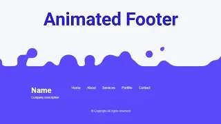 Animation Footer design free template download | Footer Animation using html css & js ‎