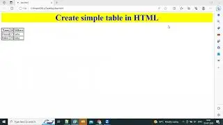 How to create simple table in HTML