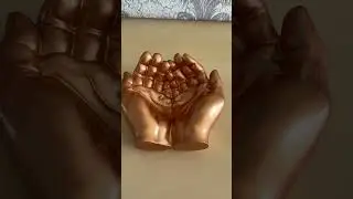 Кашпо из гипса в бронзовом цвете 