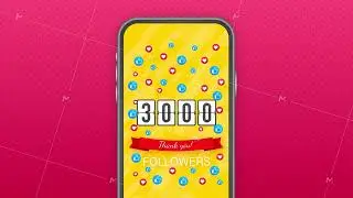 3k followers, Thank You, social sites post. Thank you followers congratulation card. Motion