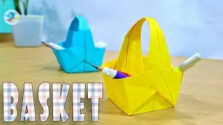 MAKE EASY SIMPLE PAPER BASKET | origami basket tutorial | paper basket