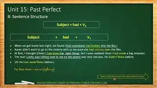English Grammar In Use: Unit 15 Past Perfect