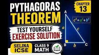 Pythagoras theorem #ch 13#test yourself #selina#ICSE#maths#9th