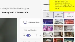 How to Up Load a Virtual Background or Image -Microsoft Teams