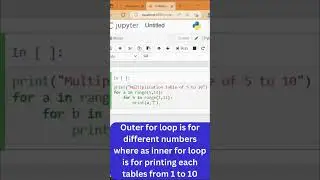 Print 5 Multiplication Tables In Python With Just 4 Lines Of Code || 