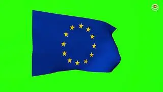 Bandeira da União Européia  (Flag of European Union) Green Screen