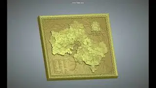 Аминистративная карта Московской области. STL модель