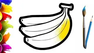 How to Draw Banana for Children / Easy Drawing Step by Step
