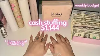 Cash Stuffing | $1,144 | Magic Month Paycheck | August 2024 | Unboxing Jeulia Jewelry