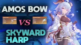 Ganyu Weapon Genshin Impact [ Amos bow vs Skyward harp ]