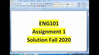 Eng 101 Assignment No 1 Solution  Fall 2020/2021 ||VU|| Virtual Universe