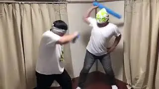 These people playing blind swordfight using their 6th sense #Shorts