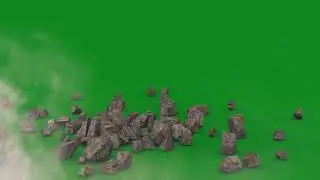 Rock fall green screen video