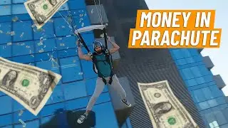 Its raining money! | real money inside of parachute #base