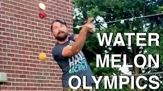 Watermelon Olympics Slo-mo Slicing Fruit and Water Balloons