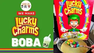We made Lucky Charms BOBA?! | Cereal Milk Tea + Lucky Charms Shaped Boba