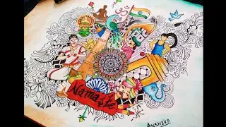 Incredible India Drawing/Drawing on Cultural Diversity of India/Incredible Heritage of India