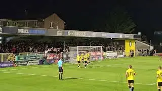 Harrogate Town celebrating the 1st goal against Doncaster Rovers